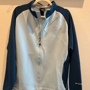 The North Face Dark Blue and Light Blue Zip Up Sweatshirt Jacket